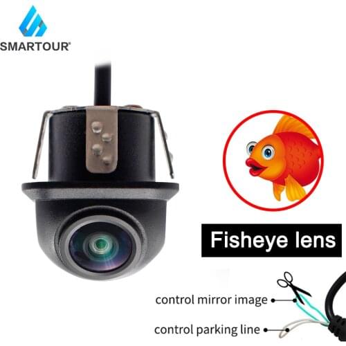 Smartour Vehicle Rear View Camera CCD Fish Eyes Night Vision Waterproof IP67 Track Car Reversing Back Up Camera Universal