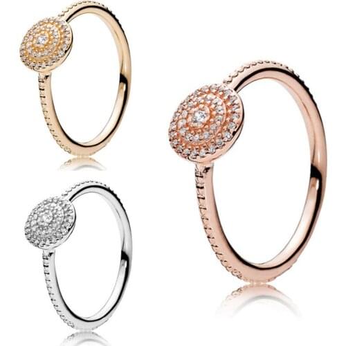 BaoFu Authentic 925 Sterling Silver Ring Shiny Round Luxury Ring Suitable For Original Ladies Party Gifts High-End Jewelry