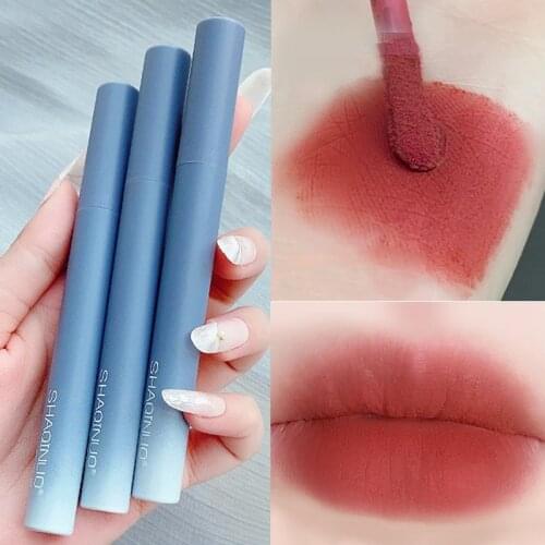 1pcs Velvet Matte Lip Galze Long Lasting Moisturizing Makeup Red Orange Lip Gloss Nonstick Cup Liquid Lipsticks Beauty Cosmetics