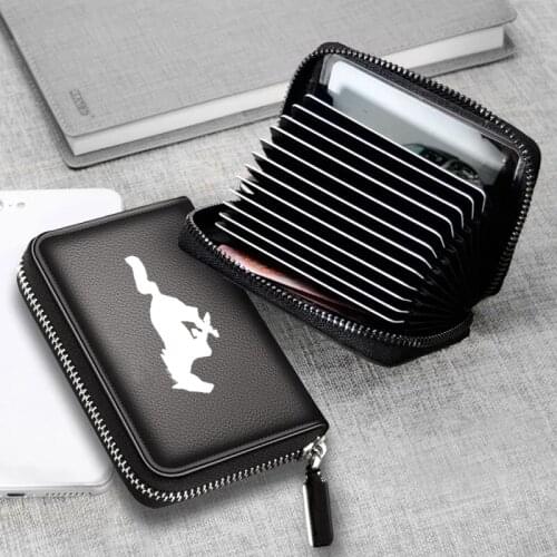 Brand Genuine Leather bag Driver License Business Card Holder Wallet For Ford mustang GT 2020 2019 2018 2017 2016 SHELBY Car