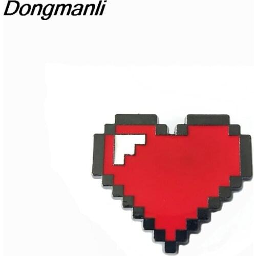 P2976 Dongmanli Heart Metal Enamel Pins and Brooches for Women Men Lapel pin backpack bags badge Kids Gifts