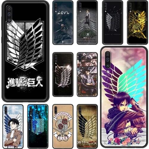 Case for Samsung Galaxy A21S A51 A50 A70 A71 A50S A10S A10 A20E A20 A30 A30S A02S Luxury Phone Coque Attack On Titan Anime