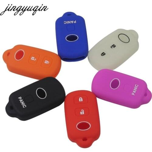 Jingyuqin 2 +Panic 3 Buttons Silicone Key Cover Fob For Toyota Camry Solara Avalon RAV4 Prius Celica Keyless Remote Shell