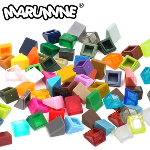 Marumine 200PCS 1x1 Slope Bricks Classic Creator MOC Building Blocks Piece Parts Educational Toys City DIY for Kids Boys Girls