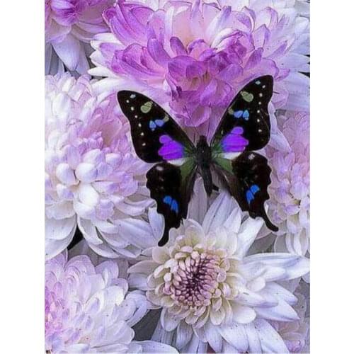 Diy diamond painting cross stitch kit white rose crystal round diamond sets home decorative Diamond embroidery flowers butterfly