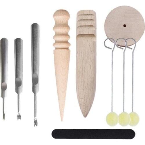 10PCS Leathercraft Tools Kit Stitching Edge Beveler Grinding Leather Craft Set