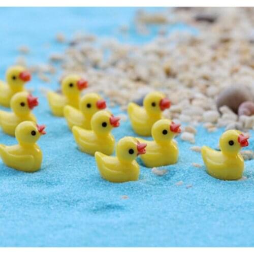New Miniature Dollhouse Fairy Garden Mini cute little yellow duck Resin Crafts For Home plants Decoration 10 Pcs/set