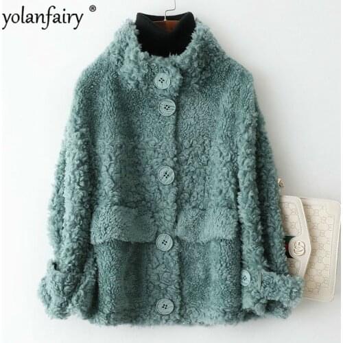 Real Fur Coat 100% Wool Winter Clothes Women Korean Women Coats Short Fur Jacket 2020 Casaco Feminino Inverno KQN79253-1 Pph1095