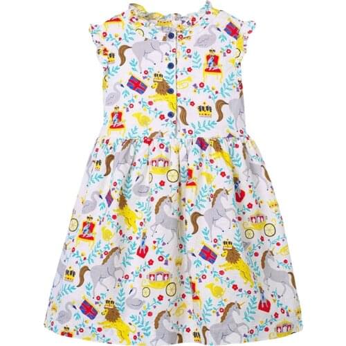 Frocks for Girls 2021 Summer Baby Girl Unicorn Print Vestiods Children Clothes Animal Sleeveless Dresses for Kids 2-7 Years