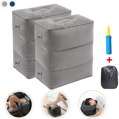 Flight Sleeping Footrest Pillow PVC Leg Resting Inflatable Travel Foot Rest Pillow Portable Plane Train Kids Bed Foot Rest Pad