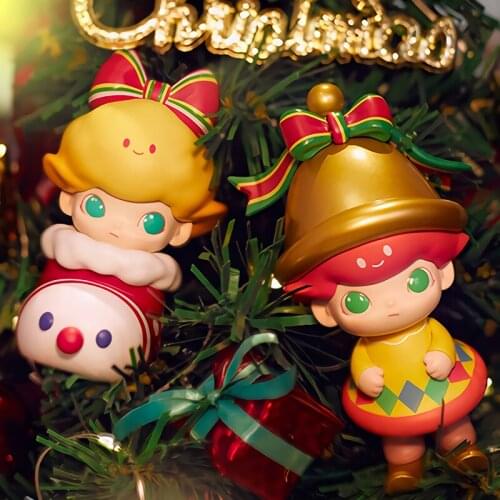 POPMARTS Blind Box DIMOO Christmas Series Kawaii Figure Doll Collection Decoration Cute Anime Model Toy Gifts For Adult Kids