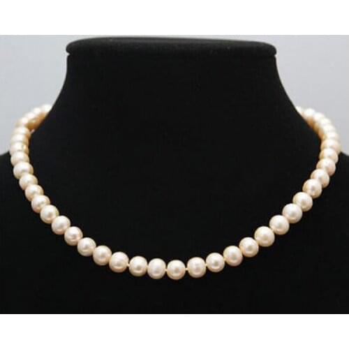 Stunning 8-9mm baroque gray freshwater cultured pearl necklace m57
