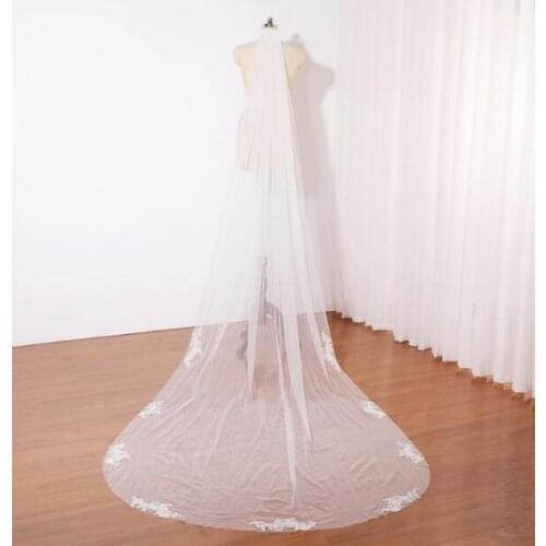 Simple Wedding Veil Lace Wedding Veil,Royal Wedding Veil Soft Tulle,Cathedral White Ivory Bridal Veil,Custom Bride Veil Ivory Ch