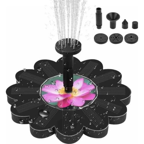Bird Bath Fountain Solar Powered Water Pump Floating Outdoor Pond Pool