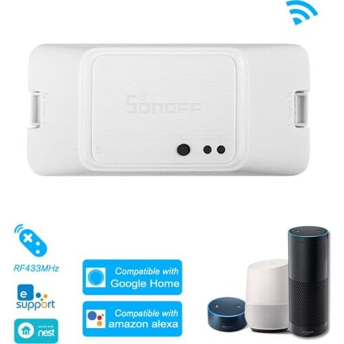 SONOFF RFR3 WIFI Smart RF Control Switch for Alexa Google Home Voice APP Control Timer Schedule 10A/2200W Wireless Remote Switch