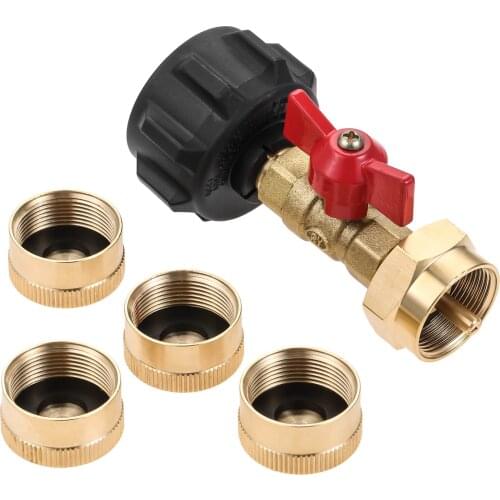 QCC Type 1 Propane Refill Adapter with 4pcs Bottle Thread Protection Cap