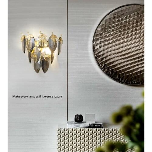 Luxury Crystal Wall Lamp post-modern Simple Hallway TV background wall light creative european-style Living Room bedside wall s