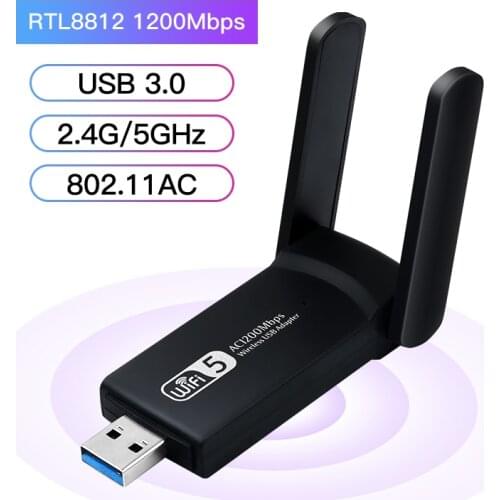 USB 3.0 Wifi Adapter 2.4G 5G 1200Mbps Wifi USB Ethernet Network Card Dual Band Wireless Wifi Dongle Receiver