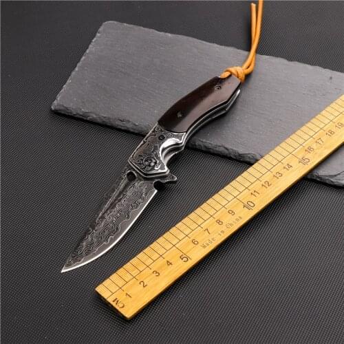 VG10 Damascus steel folding knife outdoor camping survival hunting knife edge high hardness tactical EDC pocket kitchen knife