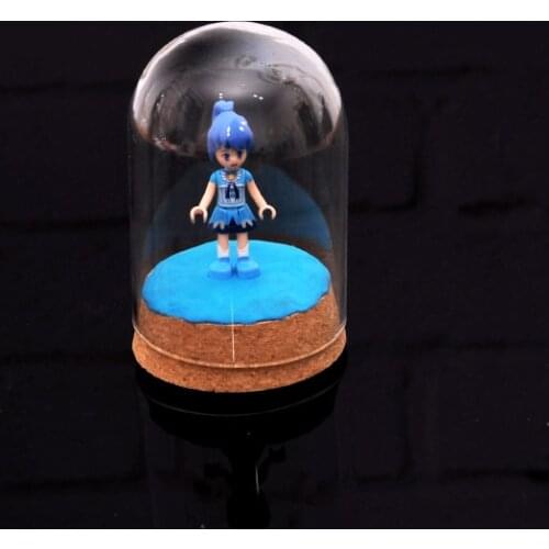 Glass Dome Shaped Cover Dry Flower Display Terrarium Figurines Display Case
