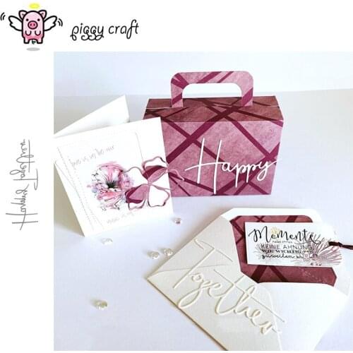 Piggy Craft metal cutting dies cut die mold Happy together letters Scrapbook paper craft knife mould blade punch stencils dies