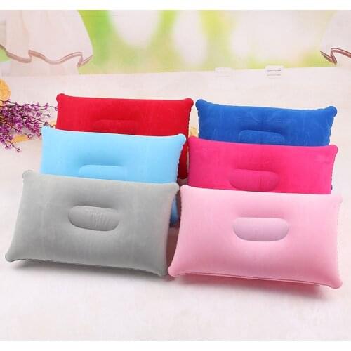 Convenient Ultralight Inflatable PVC Nylon Air Pillow Sleep Cushion Travel Bedroom Hiking Beach Car Plane Head Rest Support