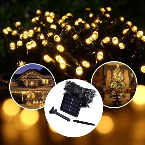 Outdoor Solar String Light 22M 200 LED Christmas Holiday Lights 8 Modes Waterproof For Garden Wedding Party Xmas Tree Decorative