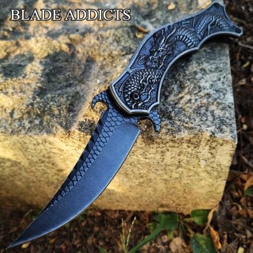 Utility Tactical Wild Survival Hunting Knife Folding Blade Knives Military 3D Stonewash Handmade Personalized Collection Gift