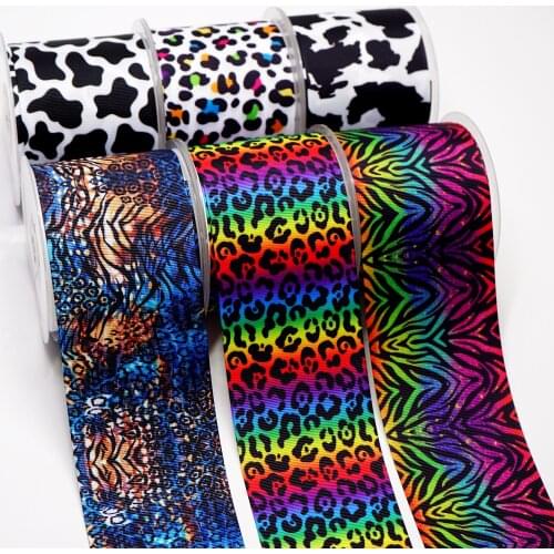 10 Yards Leopard Printed Grosgrain Ribbon For Hair Bows DIY Crafts Handmade Accessories 19529