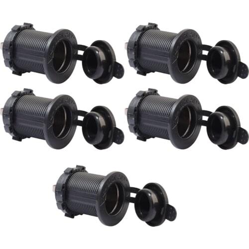 5pcs Motorcycle Cigarette Lighter Socket USB 12V Waterproof Car Boat Power Outlet Socket Receptacle Motorbike Power Plug A35