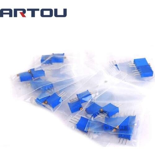 26PCS 13 kinds each 2pcs 3296W Variable Resistor 100R-1M Variable Resistor Assorted Kit