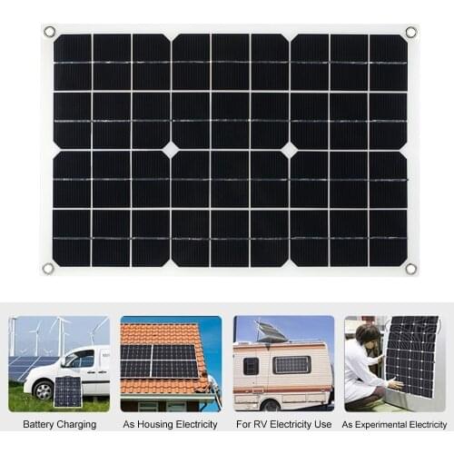 30W 18V Flexible Solar Panel System Battery Dual Output Solar Power Energy With USB Interface Monocrystalline Silicon