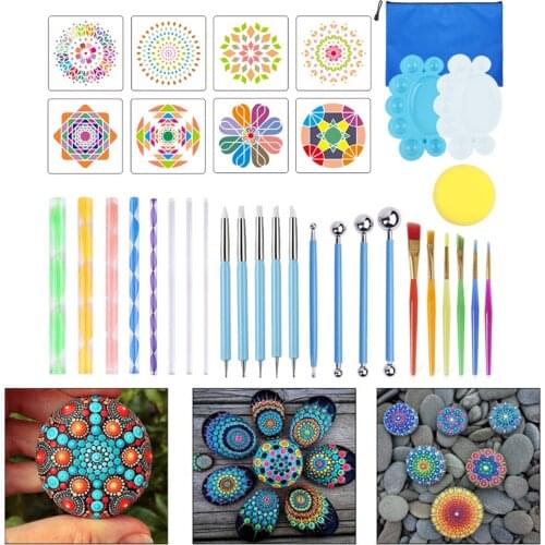 35/34/18/16pcs Mandala Dotting Tools Kit For Painting Rocks Pottery Portable Multifunction Embossing Dot Kit Dotting Tool Set