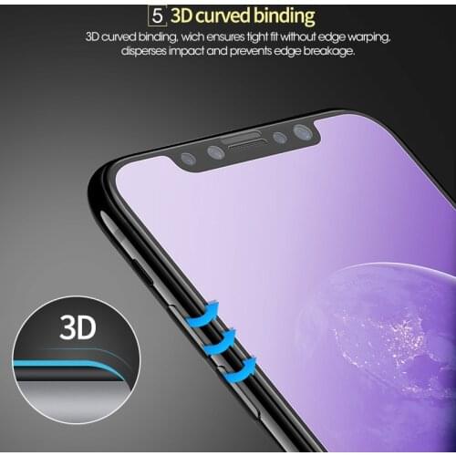 3D Matte Anti Blue Ray 9H Tempered Glass For iPhone X XS XR 11 12 Pro Max 7 8 Plus SE 2020 Frosted Full Cover Screen Protector