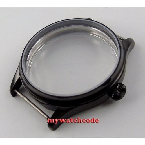 44mm 316L stainless steel black PVD CASE fit eta 6498 6497 movement C79