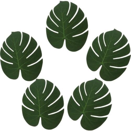 5 x Tropical Faux Monstera Leaf Placemat Dining Pad for Luau Party BBQ