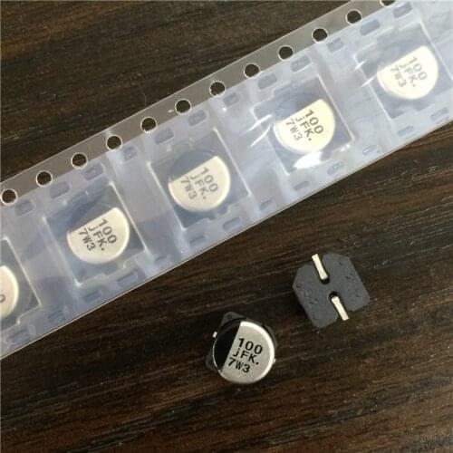 50pcs 100uF 6.3V FK Series 6.3x5.8mm Low ESR 6.3V100uF Chip type SMD Aluminum Electrolytic capacitor