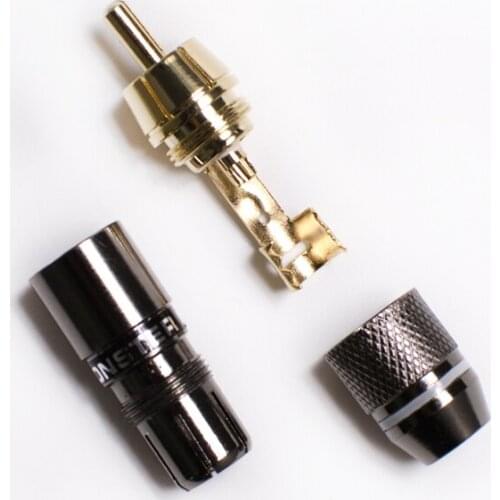 24K gold RCA plug audio Non-welding connector lotus plug color difference head AV video head DIY enthusiast