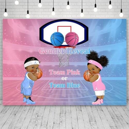 Avezano Photography Backdrops Gender Reveal Basketball Court Pink Blue Child Backgrounds Photo Studio Photozone Photocall Props