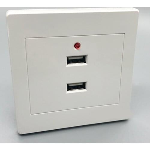 White wall electronic socket eu standard power outlet with dual home usb plug charger power socket with usb 86mm*86mm