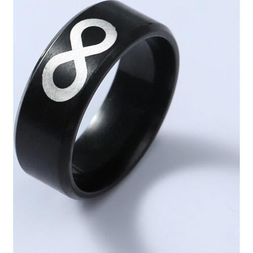 MANGOSKY 8mm Titanium Infinite Ring For Men and Women