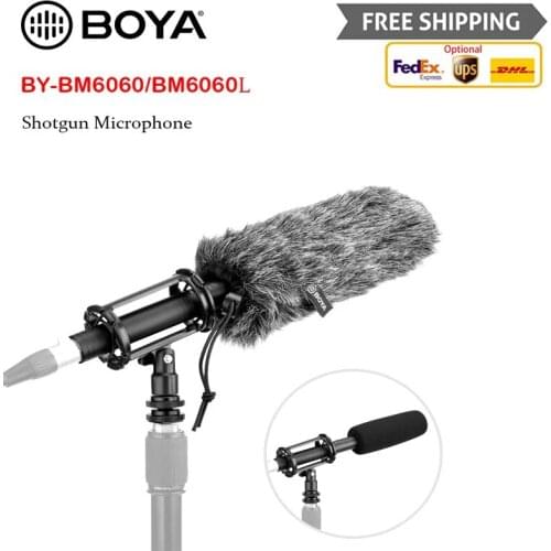 BOYA BY-BM6060 Super-cardioid Condenser Microphone 60Hz-20000Hz 3-pin XLR Frequency Support Battery or Phantom Power Supply