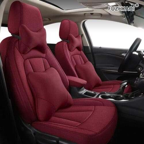 FUZHKAQI Custom FLAX car seat covers set For SKODA Yeti KODIAQ Octavia Superb Fabia Rapid KAROQ KAMIQ Automobiles Seat Covers