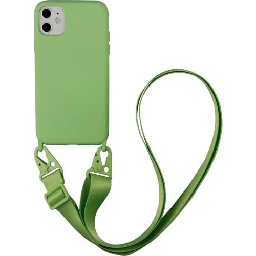 Girls Necklace Phone Case For iPhone 11 12 Pro XS Max X XR 7 8 Plus Soft Crossbody Silicone Neck Strap Lanyard Back Cover funda