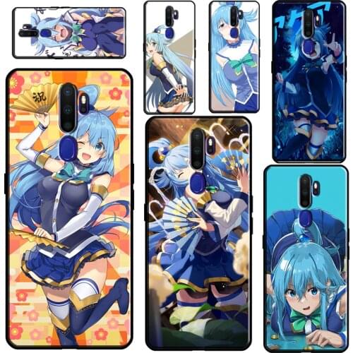 Cute aqua konosuba anime girl For OPPO A53 A31 A9 A5 2020 F5 F7 A1K A15 A3S A5S A83 A91 A93 A52 A72 Reno2 Z Phone Case