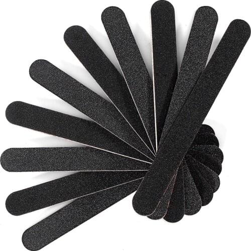 Nail File Double Sided Buffer Polishing Care 100/180 Emery Board Matte Black Gel Beauty Nail Pedicure Tool