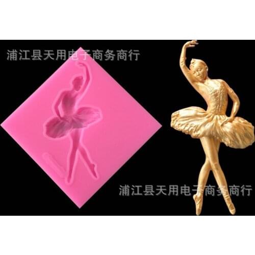 Fondant Cake Decoration Mold Dancing Girl Silicone Handmade Soap Chocolate Baking Mold 15-159