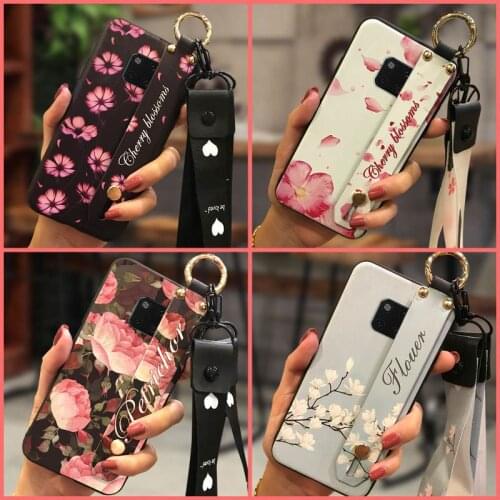 Dirt-resistant Back Cover Phone Case For Huawei Mate 20 Pro For Girls Wrist Strap Wristband