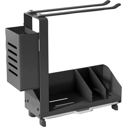 Kitchen Sink Sponge Holder Organizer + Towel Rack and Brush Holder,with Removable Drain Pan,Can Be Placed on the Desktop