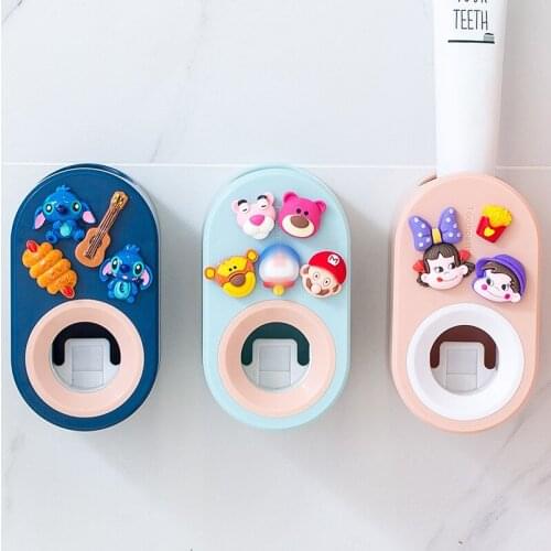 Hot toothpaste extruder lazy cartoon free hole wall hanging automatic toothpaste squeezing artifact washing supplies